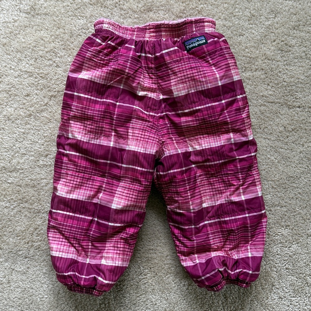 Patagonia Pink Plaid Reversible Snowball Pants